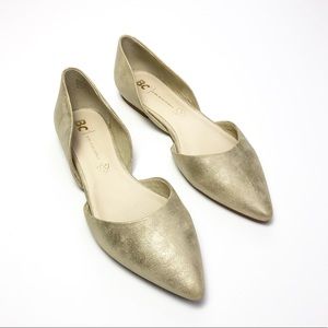 8.5 BC Champagne Gold Flats Pointed Shoes metallic